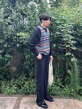 「kutir（クティール）のアイテム（その他パンツ、ブラック系）」を使った、かずや🟢【相互フォロー】さん（メンズ・171cm）の秋コーディネート