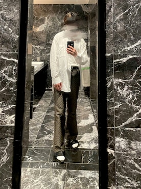 「kutir（クティール）のアイテム（その他パンツ、イエロー系）」を使った、かずや🟢【相互フォロー】さん（メンズ・171cm）の夏コーディネート