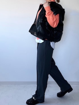 「春カラー」｜「アイテム（ダウンベスト）」を使った、eriiicaさん（レディース・158cm）の冬コーディネート