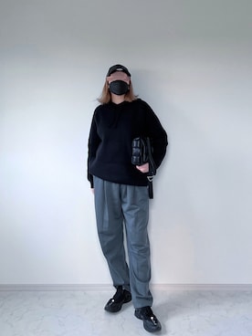 「スウェットギャザーパンツ」｜eriiicaさん（レディース・158cm）の冬コーディネート