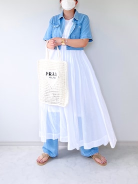 「CANAL JEAN（キャナルジーン）のアイテム（ワンピース）」を使った、eriiicaさん（レディース・158cm）の夏コーディネート