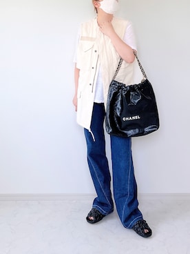 「CANAL JEAN（キャナルジーン）のアイテム（その他アウター）」を使った、eriiicaさん（レディース・158cm）の夏コーディネート