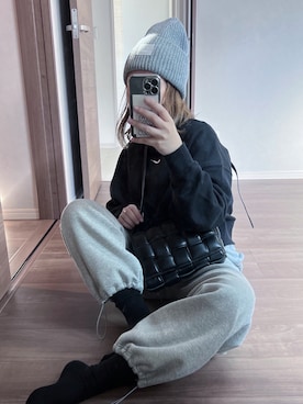 「Acne Studios（アクネストゥディオズ）のアイテム（ニットキャップ/ビーニー）」を使った、eriiicaさん（レディース・158cm）の冬コーディネート