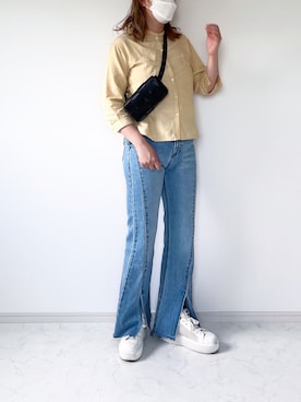 「miu miu（ミュウミュウ）のアイテム（スニーカー）」を使った、eriiicaさん（レディース・158cm）の春コーディネート