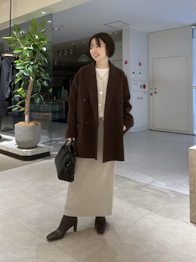 「アイテム（ボストンバッグ）」を使った、☺︎いこまい☺︎さん（レディース・153cm）の秋コーディネート