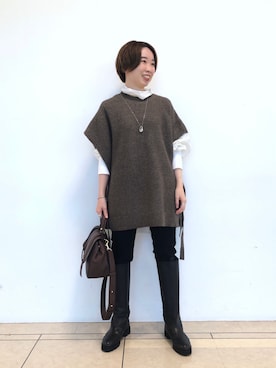 「pelleterno（ペレテルノ）のアイテム（ブーツ）」を使った、☺︎いこまい☺︎さん（レディース・153cm）の秋コーディネート