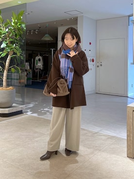 「アイテム（ストール/ショール）」を使った、☺︎いこまい☺︎さん（レディース・153cm）の秋コーディネート
