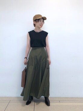 「RIVEDROITE」｜「アイテム（帽子）」を使った、☺︎いこまい☺︎さん（レディース・153cm）の夏コーディネート
