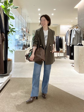 「アイテム（ボストンバッグ）」を使った、☺︎いこまい☺︎さん（レディース・153cm）の秋コーディネート