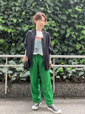 「RIVEDROITE」｜「アイテム（ブルゾン）」を使った、☺︎いこまい☺︎さん（レディース・153cm）の春コーディネート