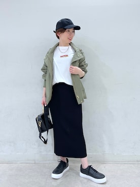 「RIVEDROITE」｜「アイテム（ブルゾン）」を使った、☺︎いこまい☺︎さん（レディース・153cm）の春コーディネート