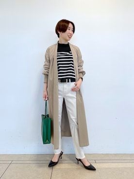「RIVEDROITE」｜「アイテム（ノーカラーコート）」を使った、☺︎いこまい☺︎さん（レディース・153cm）の冬コーディネート