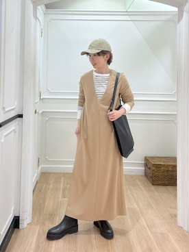 「RIVEDROITE」｜「アイテム（ワンピース/ドレス）」を使った、☺︎いこまい☺︎さん（レディース・153cm）の冬コーディネート