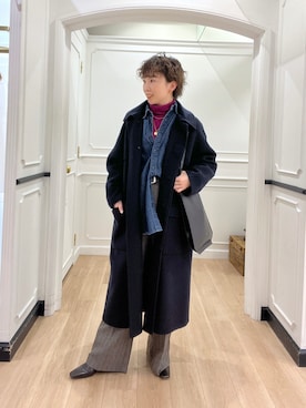 「RIVEDROITE」｜「アイテム（ステンカラーコート）」を使った、☺︎いこまい☺︎さん（レディース・153cm）の秋コーディネート