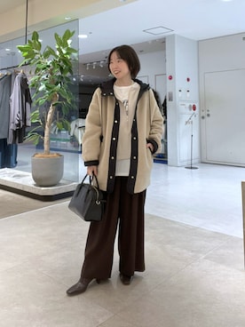 「アイテム（その他アウター、ベージュ系）」を使った、☺︎いこまい☺︎さん（レディース・153cm）の秋コーディネート