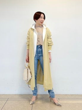 「RIVEDROITE」｜「アイテム（ノーカラーコート）」を使った、☺︎いこまい☺︎さん（レディース・153cm）の冬コーディネート