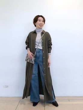「RIVEDROITE」｜「アイテム（シャツワンピース）」を使った、☺︎いこまい☺︎さん（レディース・153cm）の秋コーディネート
