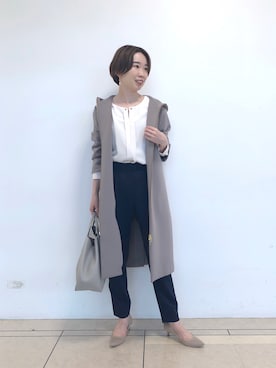 「秋トレンド2021」｜「アイテム（ダウンジャケット/コート）」を使った、☺︎いこまい☺︎さん（レディース・153cm）の秋コーディネート