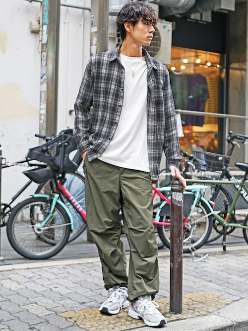 セール】【SOMEDIFF】ピグメント加工オンブレチェックネルシャツ