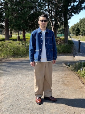 「GLOSTER（グロスター）のアイテム（ジャケット/アウター）」を使った、zweiさん（メンズ・167cm）の春コーディネート