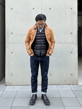 「EDWIN（エドウィン）のアイテム」を使った、zweiさん（メンズ・167cm）の冬コーディネート