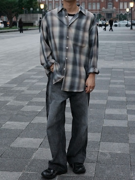 「アイテム（シャツ/ブラウス）」を使った、Takaさん（メンズ・165cm）の秋コーディネート