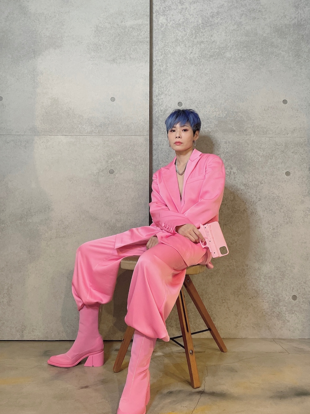 「ootd、pink、womens fashion、womensuit」｜「guoguo studioのアイテム（テーラードジャケット、ピンク系）」を使った、Joycechangさん（レディース・163cm）の秋コーディネートの1枚目の写真