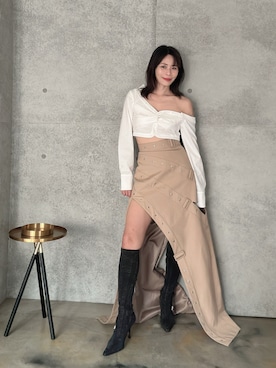 「rokh（ロク）のアイテム」を使った、Joycechangさん（レディース・163cm）の夏コーディネート