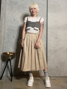 「STYLENANDA（スタイルナンダ）のアイテム（スカート）」を使った、Joycechangさん（レディース・163cm）の夏コーディネート