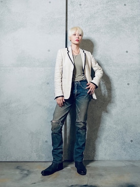 「Yohji Yamamoto（ヨウジヤマモト）のアイテム（ブーツ）」を使った、Joycechangさん（レディース・163cm）の秋コーディネート