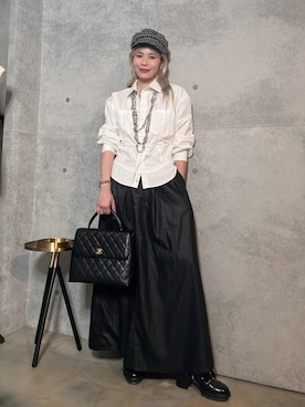 「CHANEL（シャネル）のアイテム（ネックレス）」を使った、Joycechangさん（レディース・163cm）の春コーディネート