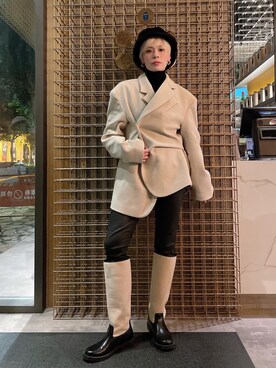 「blazer」｜「アイテム（キャップ）」を使った、Joycechangさん（レディース・163cm）の冬コーディネート