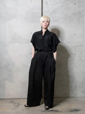 「Yohji Yamamoto（ヨウジヤマモト）のアイテム（チノパンツ）」を使った、Joycechangさん（レディース・163cm）の秋コーディネート