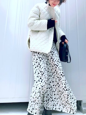 「KOBE LETTUCE（コウベレタス）のアイテム（ナイロンジャケット）」を使った、りんさん（レディース・155cm）の冬コーディネート