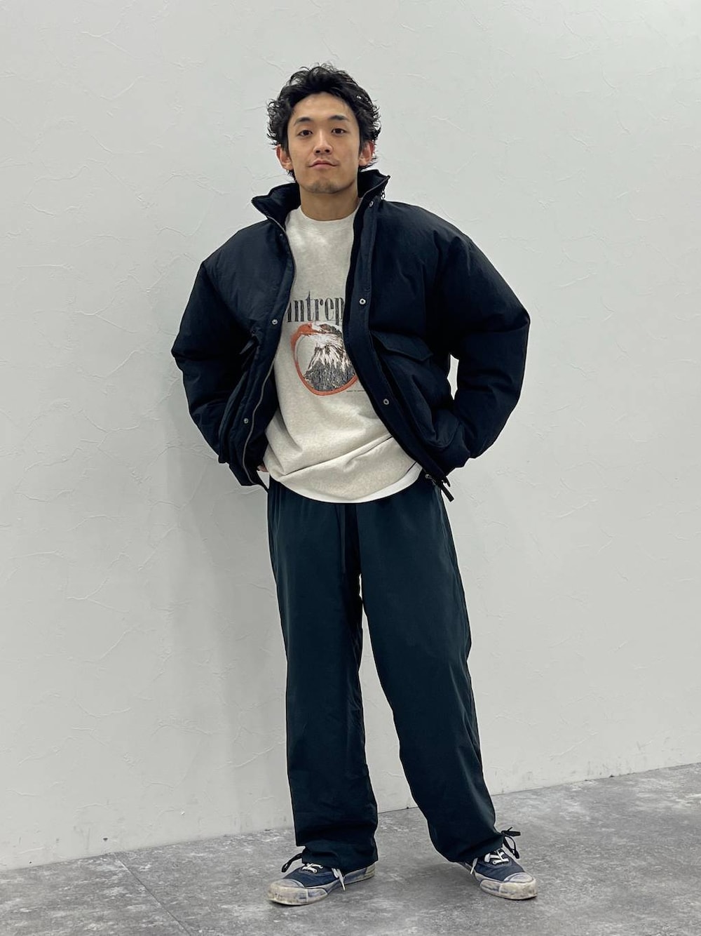 「低身長、ストリート、カジュアル、きれいめ」｜「niko and...の【ALLIED(アライド)】スタンドブルゾン（ブルゾン、ブラック系）」を使った、Kou_saitohさん（メンズ・166cm）の冬コーディネートの1枚目の写真