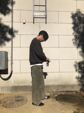 「アイテム（スウェット）」を使った、kamonbaybeさん（メンズ・179cm・30代）の冬コーディネート