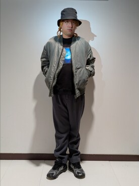 「アイテム（ハット）」を使った、tomoさん（メンズ・168cm）の冬コーディネート