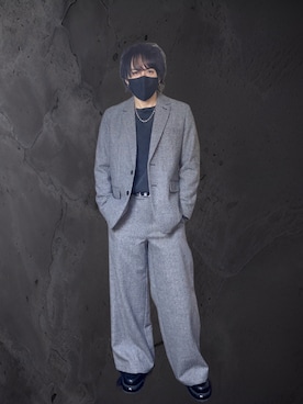 「アイテム（テーラードジャケット、グレー系）」を使った、りゅう君さん（メンズ・170cm）の秋コーディネート
