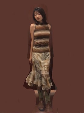 「VINTAGE（ヴィンテージ）のアイテム（スカート）」を使った、ゆりさん（レディース・160cm）の秋コーディネート
