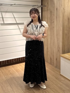 「アイテム（バレッタ/ヘアクリップ、ゴールド系）」を使った、nayuさん（レディース・145cm）の秋コーディネート