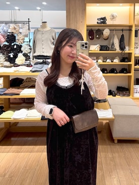 「LOWRYS FARM（ローリーズファーム）のアイテム（ワンピース）」を使った、nayuさん（レディース・145cm）の秋コーディネート