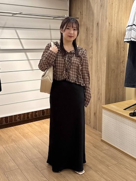 「アイテム（バレッタ/ヘアクリップ、ゴールド系）」を使った、nayuさん（レディース・145cm）の夏コーディネート