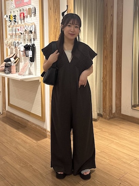 「アイテム（サロペット/オーバーオール、ベージュ系）」を使った、nayuさん（レディース・145cm）の夏コーディネート