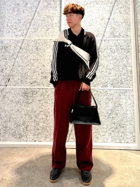 「adidas（アディダス）のプレミアム ニット ジャージー / アディダスオリジナルス adidas Originals（ニット/セーター）」を使った、NYさん（メンズ・180cm）の秋コーディネート