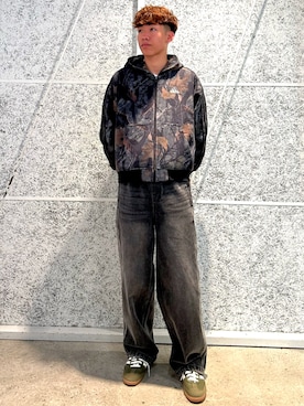 「adidas（アディダス）のカモ フード付き フルジップ / アディダスオリジナルス adidas Originals（パーカー）」を使った、NYさん（メンズ・180cm）の秋コーディネート