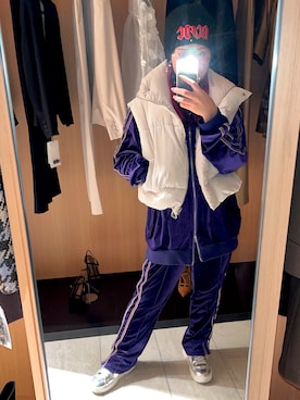 「ベロア」｜「アイテム（スウェットパンツ）」を使った、Pko☆さん（レディース・158cm）の冬コーディネート