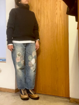 「アイテム（トップス）」を使った、fukumorihiromiさん（レディース・148cm・50代）の冬コーディネート