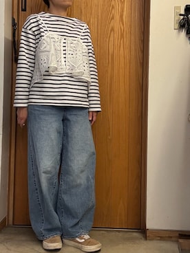 「SAINT JAMES（セントジェームス）のアイテム」を使った、fukumorihiromiさん（レディース・148cm）の春コーディネート