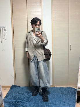「ADAMASTE（アダマスト）のアイテム」を使った、Haruさん（メンズ・160cm）の夏コーディネート