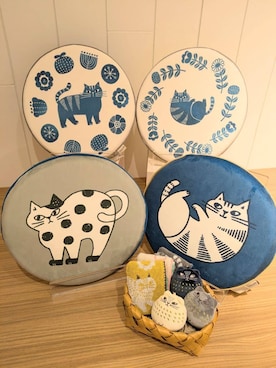 「one'sterrace（ワンズテラス）のFIKA シートクッション（クッション/クッションカバー、グレー系）」を使った、くまさん（レディース・164cm）の秋コーディネート